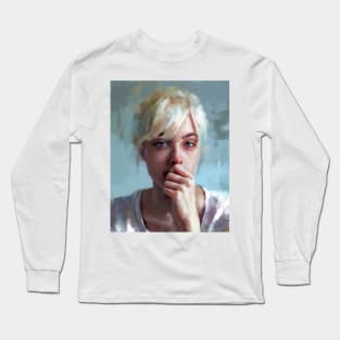 crying portrait ~ painting ~ prints Long Sleeve T-Shirt